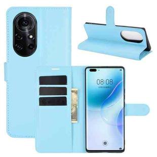 For Huawei nova 8 Pro 5G Litchi Texture Horizontal Flip Protective Case with Holder & Card Slots & Wallet(Blue)