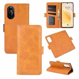 For Huawei nova 8 5G Dual-side Magnetic Buckle Horizontal Flip Leather Case with Holder & Card Slots & Wallet(Yellow)