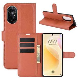 For Huawei nova 8 5G Litchi Texture Horizontal Flip Protective Case with Holder & Card Slots & Wallet(Brown)