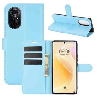 For Huawei nova 8 5G Litchi Texture Horizontal Flip Protective Case with Holder & Card Slots & Wallet(Blue)