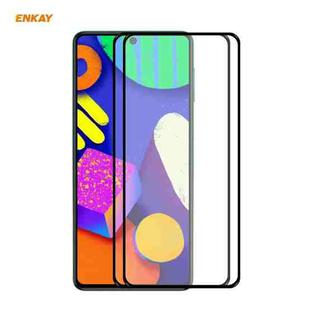 For Samsung Galaxy F62 2 PCS ENKAY Hat-Prince Full Glue 0.26mm 9H 2.5D Tempered Glass Full Coverage Film