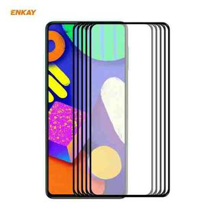 For Samsung Galaxy F62 5 PCS ENKAY Hat-Prince Full Glue 0.26mm 9H 2.5D Tempered Glass Full Coverage Film