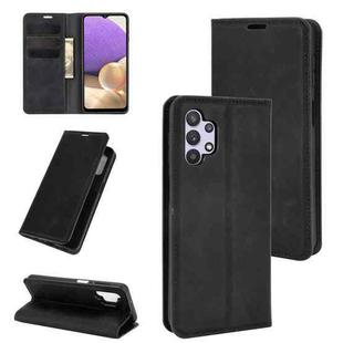For Samsung Galaxy A32 5G Retro-skin Business Magnetic Suction Leather Case with Holder & Card Slots & Wallet(Black)