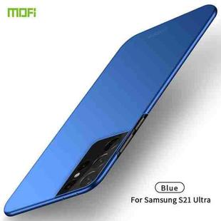 For Samsung Galaxy S21 Ultra 5G MOFI Frosted PC Ultra-thin Hard Case(Blue)