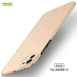 For Xiaomi Mi 11 MOFI Frosted PC Ultra-thin Hard Case(Gold)