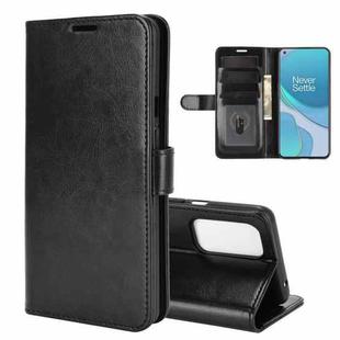 For OnePlus 9 R64 Texture Single Horizontal Flip Protective Case with Holder & Card Slots & Wallet& Photo Frame(Black)