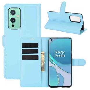 For OnePlus 9 Litchi Texture Horizontal Flip Protective Case with Holder & Card Slots & Wallet(Blue)