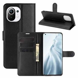 For Xiaomi Mi 11 Litchi Texture Horizontal Flip Protective Case with Holder & Card Slots & Wallet(Black)