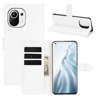For Xiaomi Mi 11 Litchi Texture Horizontal Flip Protective Case with Holder & Card Slots & Wallet(White)
