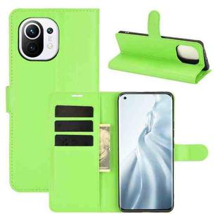 For Xiaomi Mi 11 Litchi Texture Horizontal Flip Protective Case with Holder & Card Slots & Wallet(Green)