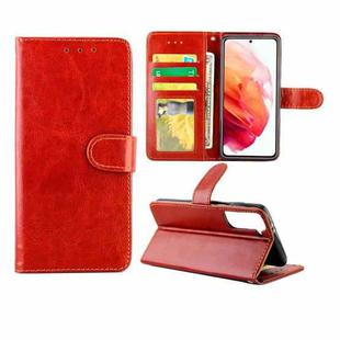 For Samsung Galaxy S21 5G Crazy Horse Texture Leather Horizontal Flip Protective Case with Holder & Card Slots & Wallet & Photo Frame(Brown)