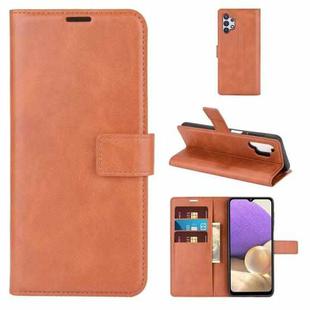 For Samsung Galaxy A32 4G Retro Calf Pattern Buckle Horizontal Flip Leather Case with Holder & Card Slots & Wallet(Light Brown)