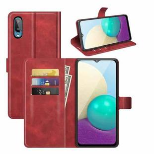 For Samsung Galaxy A02 Retro Calf Pattern Buckle Horizontal Flip Leather Case with Holder & Card Slots & Wallet(Red)