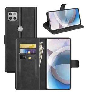 For Motorola One 5G Ace Retro Calf Pattern Buckle Horizontal Flip Leather Case with Holder & Card Slots & Wallet(Black)
