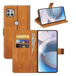 For Motorola One 5G Ace Retro Calf Pattern Buckle Horizontal Flip Leather Case with Holder & Card Slots & Wallet(Yellow)