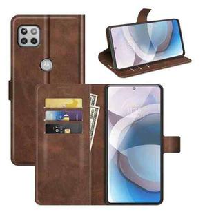 For Motorola One 5G Ace Retro Calf Pattern Buckle Horizontal Flip Leather Case with Holder & Card Slots & Wallet(Dark Brown)