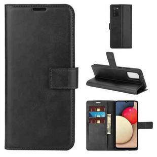 For Samsung Galaxy A02s (EU Version) Retro Calf Pattern Buckle Horizontal Flip Leather Case with Holder & Card Slots & Wallet(Black)