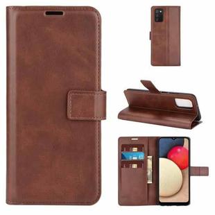 For Samsung Galaxy A02s (EU Version) Retro Calf Pattern Buckle Horizontal Flip Leather Case with Holder & Card Slots & Wallet(Dark Brown)