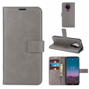 For Nokia 5.4 Retro Calf Pattern Buckle Horizontal Flip Leather Case with Holder & Card Slots & Wallet(Grey)