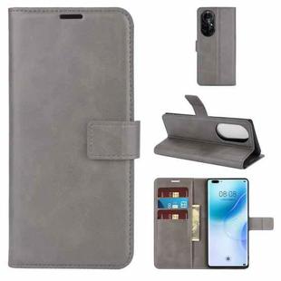 For Huawei Nova 8 Pro 5G Retro Calf Pattern Buckle Horizontal Flip Leather Case with Holder & Card Slots & Wallet(Grey)