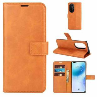 For Huawei Nova 8 Pro 5G Retro Calf Pattern Buckle Horizontal Flip Leather Case with Holder & Card Slots & Wallet(Yellow)