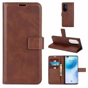 For Huawei Nova 8 Pro 5G Retro Calf Pattern Buckle Horizontal Flip Leather Case with Holder & Card Slots & Wallet(Dark Brown)