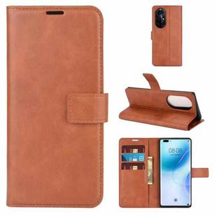 For Huawei Nova 8 Pro 5G Retro Calf Pattern Buckle Horizontal Flip Leather Case with Holder & Card Slots & Wallet(Light Brown)