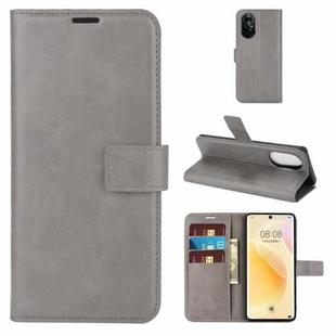 For Huawei Nova 8 5G Retro Calf Pattern Buckle Horizontal Flip Leather Case with Holder & Card Slots & Wallet(Grey)