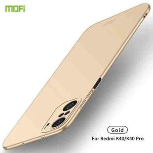 For Xiaomi Redmi K40 / K40 Pro MOFI Frosted PC Ultra-thin Hard Case(Gold)