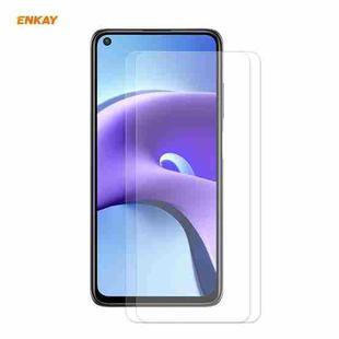 For Xiaomi Redmi Note 9T 2 PCS ENKAY Hat-Prince 0.26mm 9H 2.5D Curved Edge Tempered Glass Film