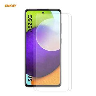 For Samsung Galaxy A52 5G / 4G 2pcs ENKAY Hat-Prince 0.26mm 9H 2.5D Curved Edge Tempered Glass Film