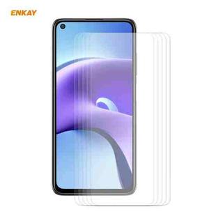 For Xiaomi Redmi Note 9T 5 PCS ENKAY Hat-Prince 0.26mm 9H 2.5D Curved Edge Tempered Glass Film