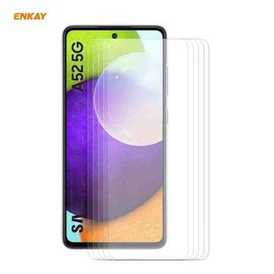 For Samsung Galaxy A52 5G / 4G 5pcs ENKAY Hat-Prince 0.26mm 9H 2.5D Curved Edge Tempered Glass Film