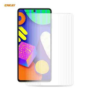 For Samsung Galaxy F62 10 PCS ENKAY Hat-Prince 0.26mm 9H 2.5D Curved Edge Tempered Glass Film