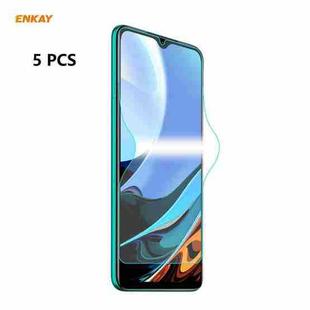 For Xiaomi Redmi 9T 5 PCS ENKAY Hat-Prince 0.1mm 3D Full Screen Protector Explosion-proof Hydrogel Film