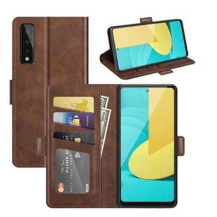 For LG Stylo 7 5G Dual-side Magnetic Buckle Horizontal Flip Leather Case with Holder & Card Slots & Wallet(Brown)