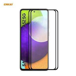 For Samsung Galaxy A52 5G / 4G 2pcs ENKAY Hat-Prince Full Glue 0.26mm 9H 2.5D Tempered Glass Full Coverage Film