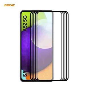 For Samsung Galaxy A52 5G / 4G 5pcs ENKAY Hat-Prince Full Glue 0.26mm 9H 2.5D Tempered Glass Full Coverage Film