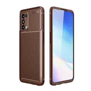 For OPPO Find X3 Lite Carbon Fiber Texture Shockproof TPU Case(Brown)