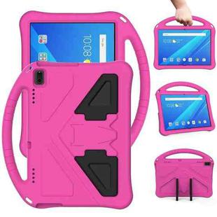 For Lenovo Tab 4 10 Plus TB-X704F/N/L/V EVA Flat Anti Falling Protective Case Shell with Holder(RoseRed)