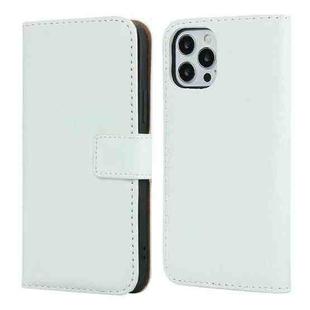 For iPhone 12 mini Plain Texture Cowhide Leather Horizontal Flip Case with Magnetic Clasp & Holder & Card Slots & Wallet (White)
