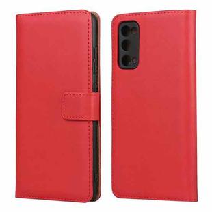 Plain Texture Cowhide Leather Horizontal Flip Case with Magnetic Clasp & Holder & Card Slots & Wallet For Samsung Galaxy S20 FE(Red)
