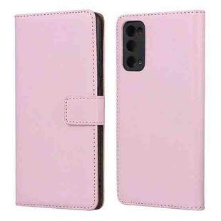 Plain Texture Cowhide Leather Horizontal Flip Case with Magnetic Clasp & Holder & Card Slots & Wallet For Samsung Galaxy S20 FE(Pink)