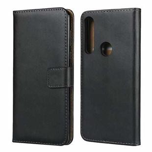 Plain Texture Cowhide Leather Horizontal Flip Case with Magnetic Clasp & Holder & Card Slots & Wallet For Motorola G Power 2020(Black)