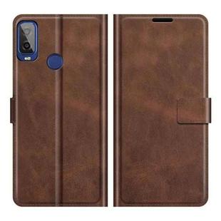 For Alcatel 1L 2021 Retro Calf Pattern Buckle Horizontal Flip Leather Case with Holder & Card Slots & Wallet(Dark Brown)