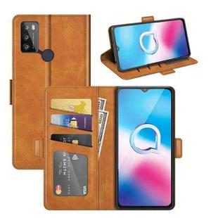 For Alcatel 1S 2021/3L 2021 Dual-side Magnetic Buckle Horizontal Flip Leather Case with Holder & Card Slots & Wallet(Yellow)