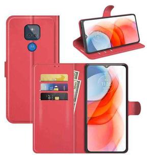 For Motorola Moto G Play(2021) Litchi Texture Horizontal Flip Protective Case with Holder & Card Slots & Wallet(Red)