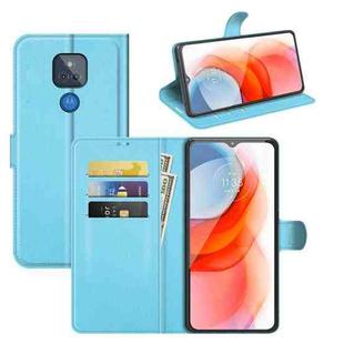 For Motorola Moto G Play(2021) Litchi Texture Horizontal Flip Protective Case with Holder & Card Slots & Wallet(Blue)