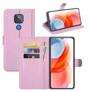 For Motorola Moto G Play(2021) Litchi Texture Horizontal Flip Protective Case with Holder & Card Slots & Wallet(Pink)