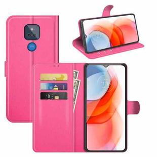 For Motorola Moto G Play(2021) Litchi Texture Horizontal Flip Protective Case with Holder & Card Slots & Wallet(Rose Red)